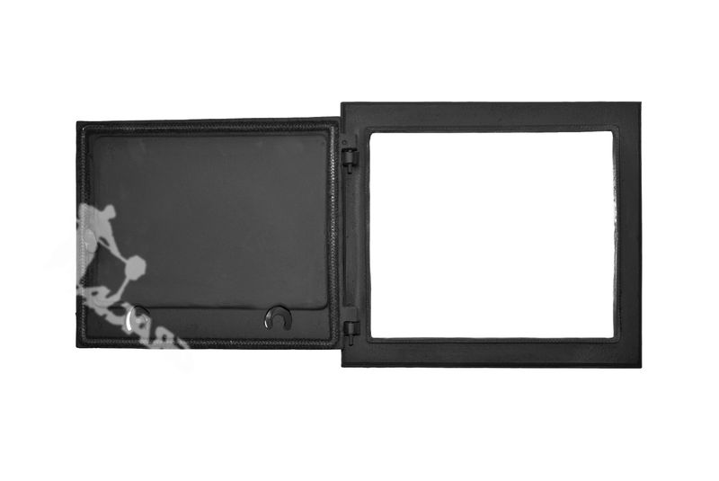 DRZWI D2 LEWE - 33X38 CM + TERMOMETR 0-250°C żeliwne do pieca piecowe kaflowe zdjęcie 2