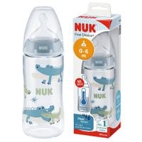 NUK FC+ Butelka antykolkowa z czujnikiem 300ml + smoczek 0-6m NIEBIESKA