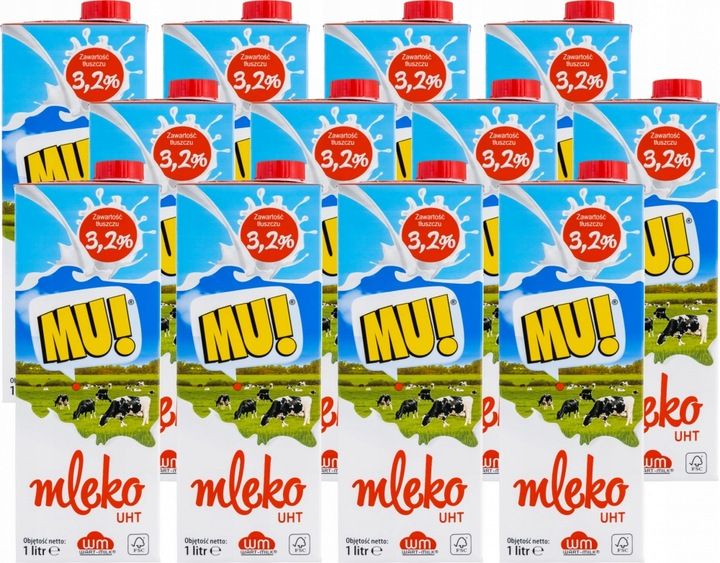 Mleko UHT Wart-Milk MU! 3.2% 1l x 12 zdjęcie 1