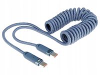 Kabel do ładowania synchronizacji spiralny 50-180cm USB-C>USB-C niebieski