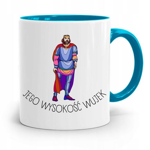 Kubek Błękitny Dla Wujka Jego Wysokość Wujek Z Nadrukiem Ze Zdjęciem na Arena.pl