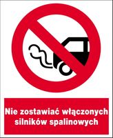 ZZO-12 Nie zostawiać włączonych silników spalinowy