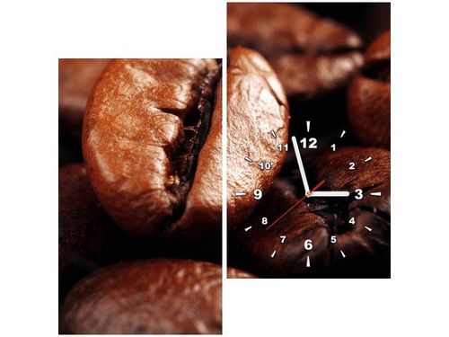 60X60CM ZEGAR ZIARNO KAWY OBRAZ DREWNO ŚCIAN KWADRAT na Arena.pl