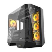 obudowa komputerowa darkflash dy470 (czarna) + 4 wentylatory