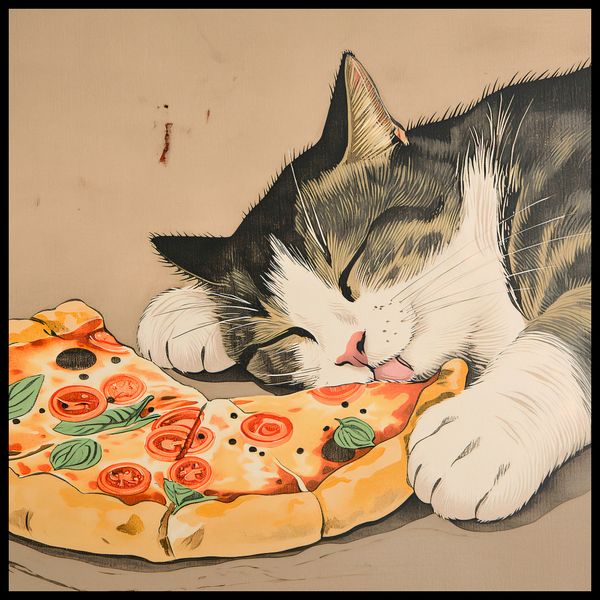 Plakat 100x100cm Pizza Dla Kota zdjęcie 2