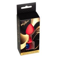 silikonowa biżuteria analna mylove toys czerwona średnia 8 cm
