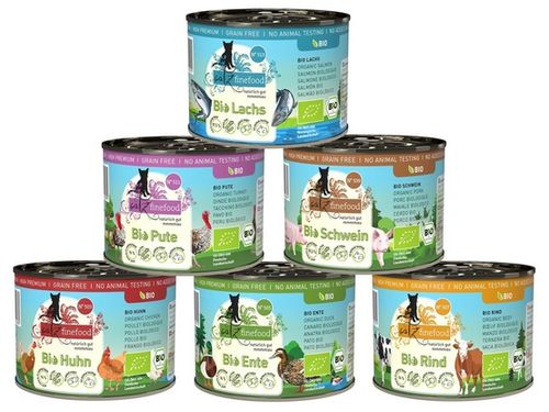 Karma dla kota bez GMO - Catz Finefood Bio Mix 6 smaków w puszkach 6x200g na Arena.pl