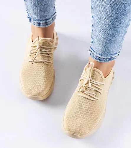 Beżowe materiałowe sneakersy Derek 39 na Arena.pl