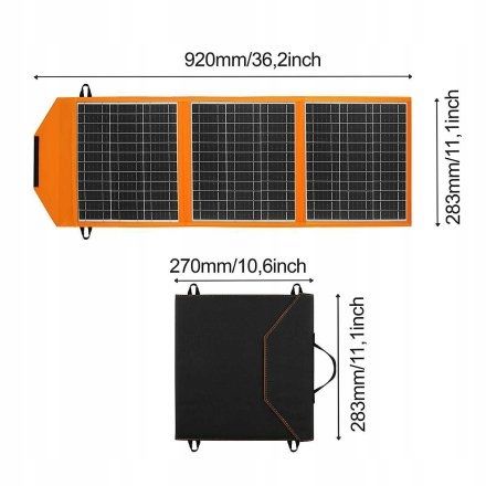 PANEL SOLARNY A06 18V, 30W, USB1 OUTPUT:5V 3A, USB2 OUTPUT:5V 3A,9A/2A,12V/ na Arena.pl