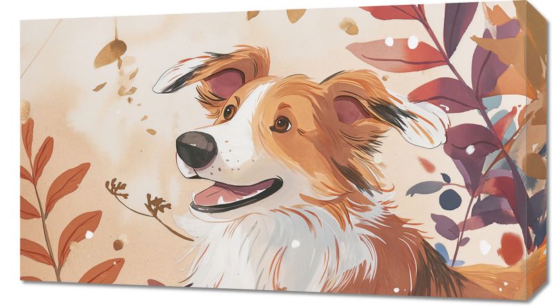 Obraz 70x40cm Collie Jesienną Porą zdjęcie 1