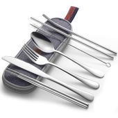 Zastaw sztućców w róznych kolorach hartowana stal silver D