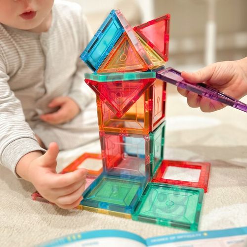 MAGNETYCZNE KLOCKI KONSTRUKCYJNE EDUKACYJNE UKŁADANKA 3D MONTESSORI WOOPIE na Arena.pl