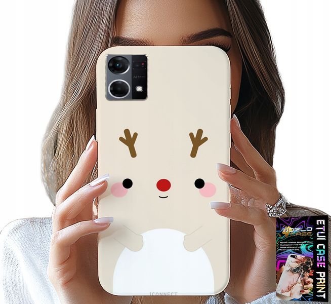 ETUI DO OPPO RENO7 4G - RENIFEREK, RENIFER, ŚWIĄTECZNE WZORY zdjęcie 1