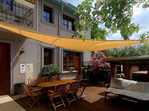 ŻAGIEL PRZECIWSŁONECZNY OGRODOWY BARDZO MOCNY HDPE TRÓJKĄT PIASKOWY 7X7X7 na Arena.pl