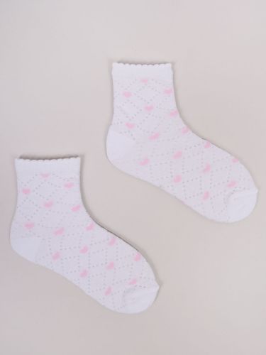 Skarpety dziewczęce ażurowe z serduszkami białe 3PAK 27-30 YOCLUB na Arena.pl