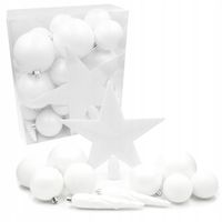 Komplet bombek nietłukących 33 sztuki + gwiazda 8 cm święta ozdoby