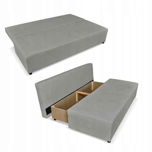 Kanapa sofa KIMO funkcja spania pojemnik Family Meble Hunter j. szary welur na Arena.pl