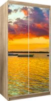 Naklejka samoprzylepna okleina na szafę na wymiar JEZIORO ZACHÓD SŁOCA