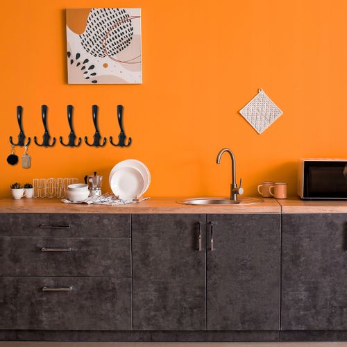 Wieszak 5Szt Na Ubrania Klucze Przedpokój Ścienny Loft Haczyki Czarny na Arena.pl