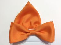 Pomarańczowa mucha gładka jednolita z poszetką