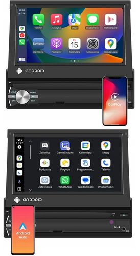 RADIO SAMOCHODOWE 1 DIN ANDROID 13 GPS USB WIFI DAB+ WYSUWANY AUX CARPLAY na Arena.pl