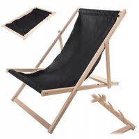 LEŻAK DREWNIANY OGRODOWY PLAŻOWY SKŁADANY NA TARAS CZARNY POLSKI PRODUCENT