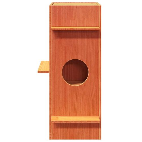 Domek dla kota, woskowy brąz, 43x43x90 cm, lite drewno sosnowe na Arena.pl