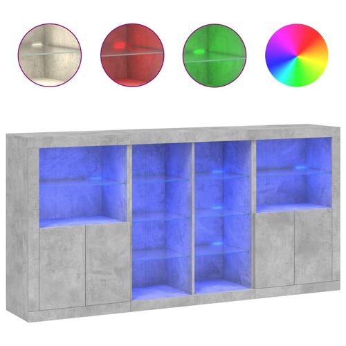 Szafka z oświetleniem LED, szarość betonu, 202x37x100 cm na Arena.pl