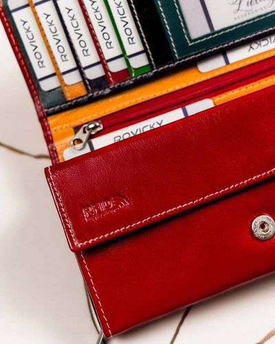 skórzany portfel damski w orientacji poziomej na zatrzask - 4u cavaldi na Arena.pl