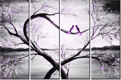 120CM 80 OBRAZ 4 ELEM W FIOLETOWYM ŚWIETLE KSIĘŻYCA ŚCIENNY na Arena.pl