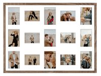 Ramka na 15 zdjęć Hekla 60x80x15 MDF galeria sonoma truflowa 1szt.