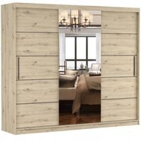 Szafa przesuwna ALBA I 250x61 ARTISAN/ARTISAN+LUSTRO półki PRODUCENT