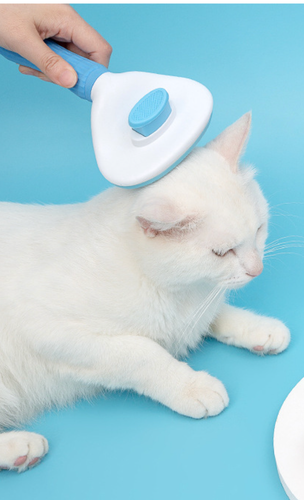 Grzebień szczotka do usuwania sierści samoczyszcząca dla psa kota niebieska na Arena.pl