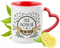 16 Urodziny Czerwony Z Uszkiem W Kształcie Serca Na Prezent