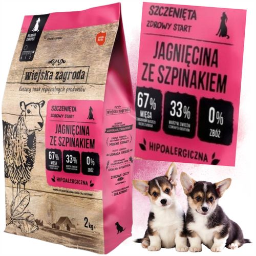 sucha karma dla psa wiejska zagroda jagnięcina ze szpinakiem szczenię s 2kg na Arena.pl