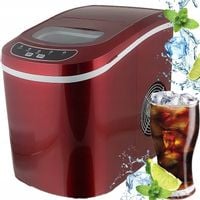 KOSTKARKA DO LODU 15KG MASZYNA DO ROBIENIA LODU CZERWONA MOCNA CICHA