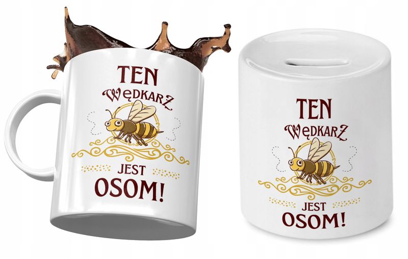 Dla Wędkarza Zestaw Kubek + Skarbonka Na Prezent Z Nadrukiem Ze Zdjęciem zdjęcie 1