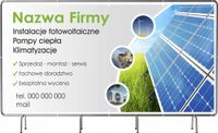 BANER REKLAMOWY 130x80cm gotowy projekt INSTALACJE FOTOWOLTICZNE plandeka