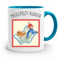 Kubek Błękitny Dla Kuriera Najlepszy Kurier Z Nadrukiem Ze Zdjęciem