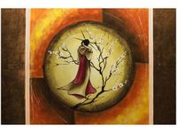 100 70CM OBRAZ PŁÓTNO PIĘKNA JAPONKA PŁÓTNO RAMA