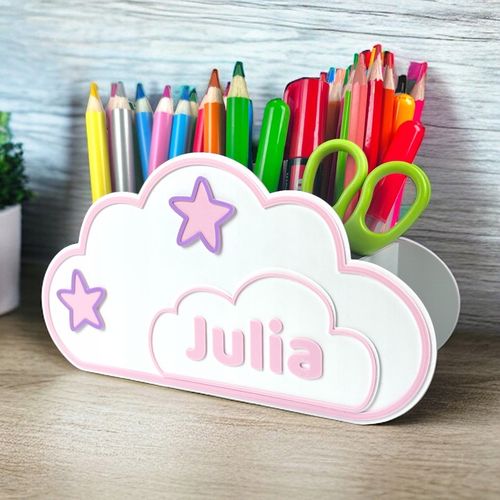 Organizer na biurko 3D Duża chmurka Przybornik na kredki IMIĘ piórnik EKO na Arena.pl
