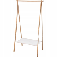 Wieszak na ubrania z Półką Scandi h155 x 86 cm Garderoba Półka Stojąca