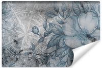 Fototapeta Do Sypialni ABSTRAKCJA Kwiaty Kompas Beton 180cm x 120cm