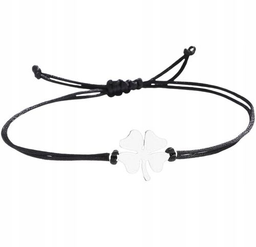 Srebrna Bransoletka Na Rzemyku Stal Chirurgiczna Posrebrzana 18K na Arena.pl