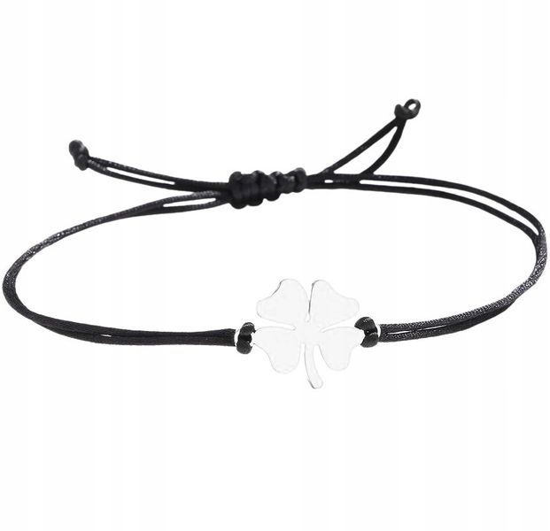 Srebrna Bransoletka Na Rzemyku Stal Chirurgiczna Posrebrzana 18K zdjęcie 5