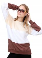 Damska bluza dresowa w pasy z rozcięciami S