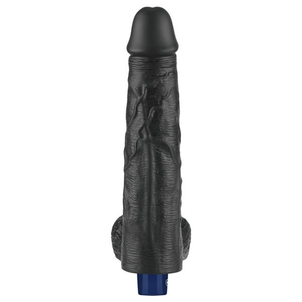 10" Real Softee Rechargeable Tpe Vibrating Dildo(Black) zdjęcie 6