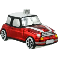 Bombka choinkowa szklana: Samochód Mini Cooper: czerwony