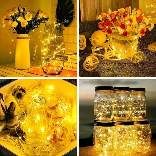 4 x LAMPKI LED DRUCIKI 10M 100LED NA BATERIE MIKRO ŚWIATEŁKA BIAŁE CIEPŁE na Arena.pl