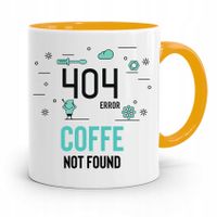 Kubek Żółty Informatyka Programisty 404 Error Z Nadrukiem Ze Zdjęciem